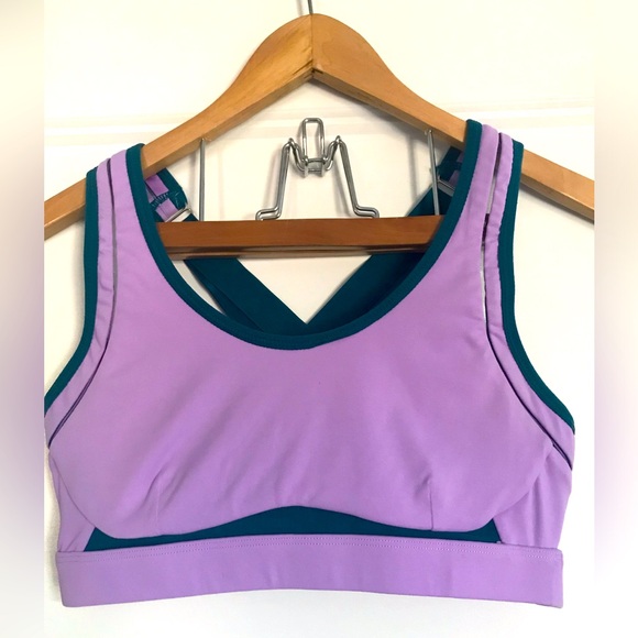 Fabletics 3 pieces athletic matching set, crisscross back, color block - Picture 3 of 11